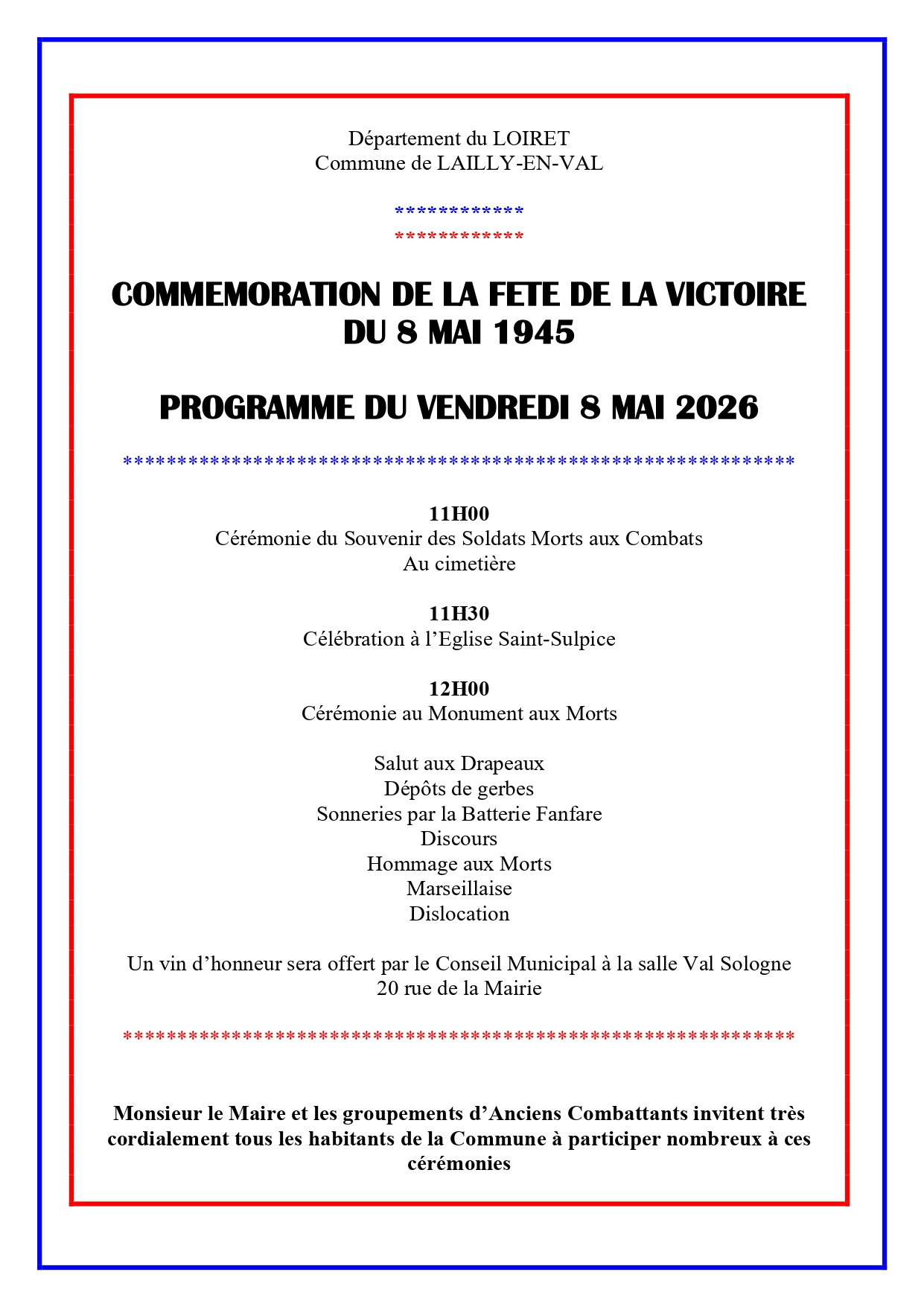 8 mai - Programme 2026